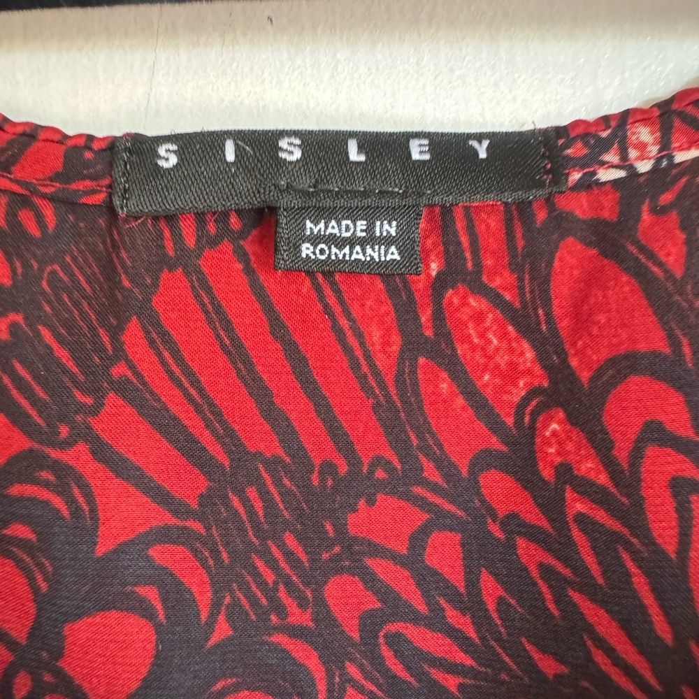Sisley Red Floral Cowl Neck Mini Dress - Picture 6 of 7